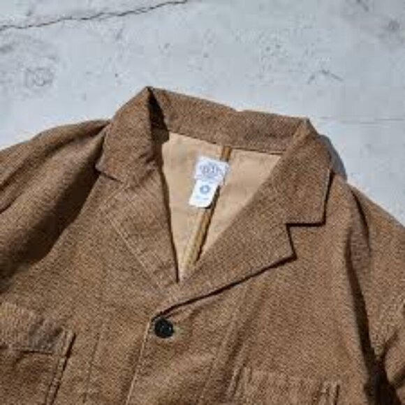 Post O'alls WALKABOUT Men's Shirt Jacket in herringbone print corduroy brown - Picture 2 of 6